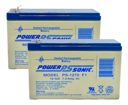 Ps1270 Power Sonic 2 Piezas Para No Break Monitor 12v 7a