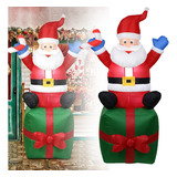 Decoración De Papá Noel Inflable De Navidad De 1,8 M Para Ex