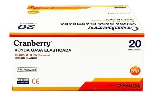 Venda Gasa Elasticada 8cm X 4m Blanco Cranberry 20 Unds