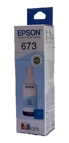 Botella Tinta Epson T673 Cian Light Original Para L800
