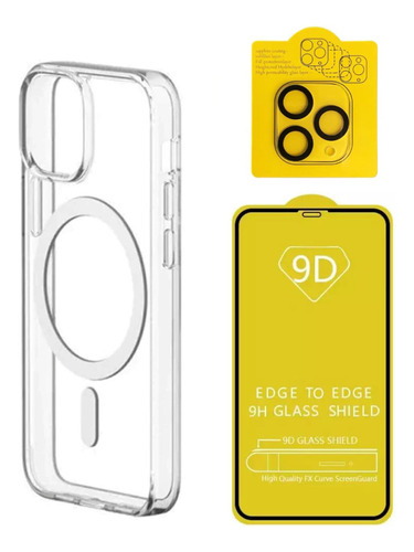 Funda Magnética Para iPhone + Templado 9d + Protector Cámara