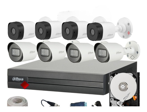 Kit 8 Camara Bullet 2mp 4 Audio Dvr 1080p Lite Dahua 3tb Utp