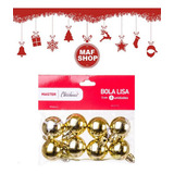 Kit 8 Bola De Natal Pequena Decoração Arvore 3cm Dourado