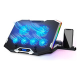 Base Refrigerante Gamer 6 Ventiladores Portatil Lcd Luz Rgb