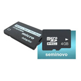 Memory Stick Pro Duo Adaptador + Cartão 4gb / Câmera Sony