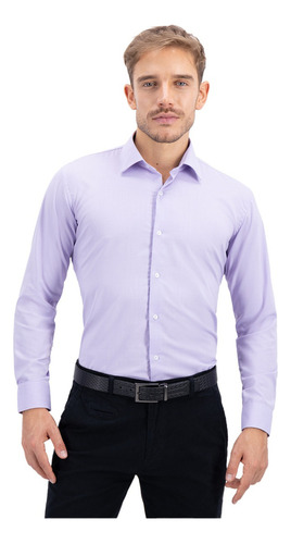 Camisa Vestir Hombre Slim Fit Fibra Bambú Comodidad Moda