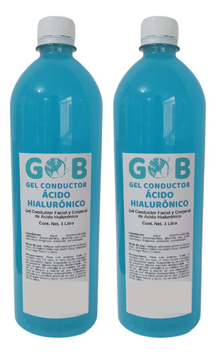 Gel Conductor Ácido Hialurónico - Gob - 1 Litro (2 Pack)