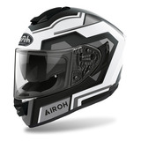 Jm Casco Moto Integral Airoh St.501 Square Blanco Negro Azul Color Negro/blanco Diseño Solid Tamaño Del Casco Talle L 59-60 Cm