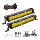 Barra Neblinero 6 Leds 12/24v + Ramal 2 Mts +2 Bases 360°