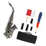 Saxofón Soprano En Sib, Saxo De Latón, Material Negro Niquel