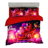 Bello Cubrecama Cobertor Navidad Quilt Verano 2 Plazas Cl55j