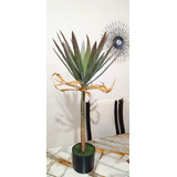 Árbol Planta Artificial Corona De Agave Yuca 85 Cm + Base