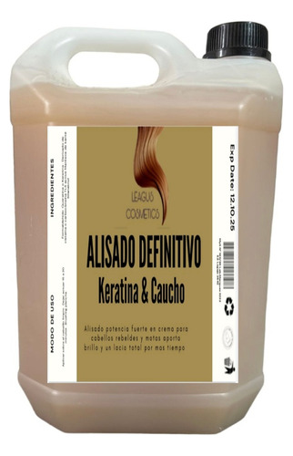 Alisado Definitivo Queratina Y Caucho 5 Litros