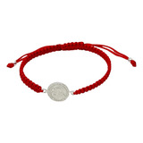 Pulsera Hilo Rojo San Benito Protección Plata Ley 925 +caja