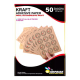 Papel Adhesivo Kraft Imprimible A4/200g/50 Hojas Imprink