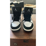 Air Jordan 1 Retro Mid Blanco/negro Casi Sin Uso Oportunidad