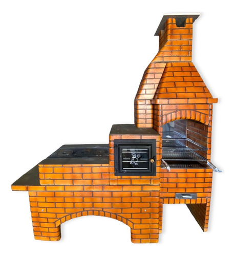 Trio Colonial Churras 60 Cm +forno E Fogão A Lenha  Mesclado