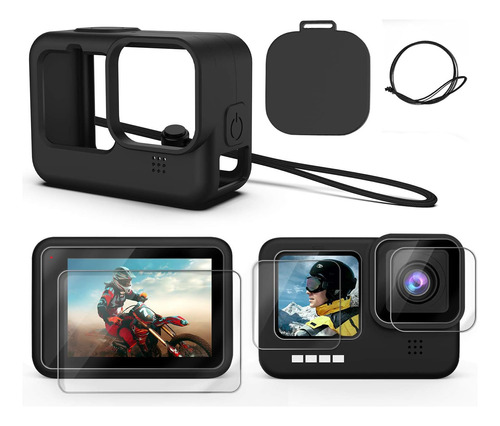 Funda De Silicona Para Gopro Hero 11 10 9 Kit De Accesorios