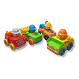 Brinquedo Mini Truck Cartoon 4 Carrinhos Infantil Kit