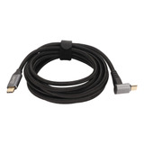 Cable De Extensión Uk Plug Usb C De 90 Grados, Compatible Co