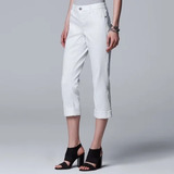 Jeans Blancos Vera Wang Roll Cuff Capri Mujer Talla 36