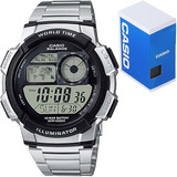 Reloj Casio Ae1000 Metal - Hora Mundial - 100% Original