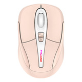 Mouse Sem Fio Portátil 2.4g, Recarregável 1600dpi 3 Rosa
