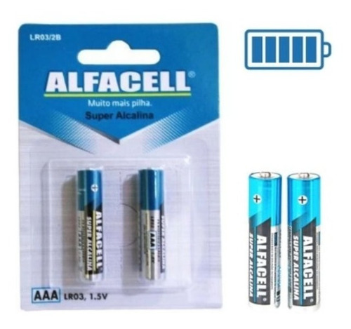 Conjunto 2 Pilhas Super Alcalina Alfacell Aaa 1.5v