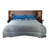 Combo Somier 2p Respaldo Colcha Cubre Colchon 2 Almohadas 