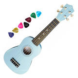 Ukulele Azul Bebê Lindo Para Iniciante Aprender