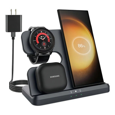 Ruiyun® Cargador Inalámbrico Para Samsung S25 S24 S23 Z Fold 7 6 5 4 Watch 8 7 6 5 4 Color Negro | Meses sin interés