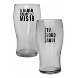 10 Vasos Pinta Cerveza Vidrio Personalizado Logo Souvenir