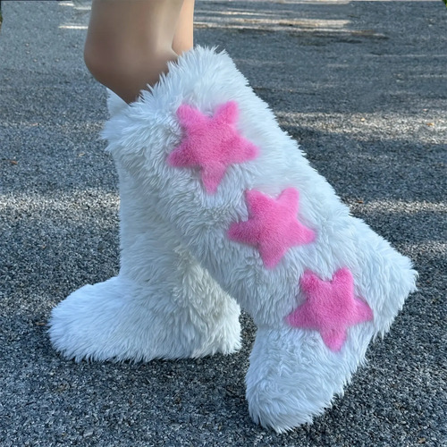 Botas De Peluche De Otoño E Invierno Para Mujer