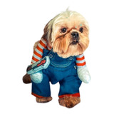 Roupa Pet Fantasia Chucky Halloween Para Cão E Gato G E Gg