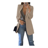 Blazer Mujer Oficina Blazer Sólido Solapa Manga Larga