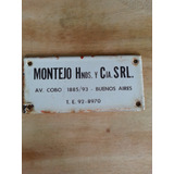 Cartel Enlozado Montejo Hnos Y Cia 15 X 6 Cm