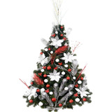 Árbol De Navidad Bariloche 1,80 M + Kit De Lujo M3 - Sheshu Color Rojo/blancofrozen