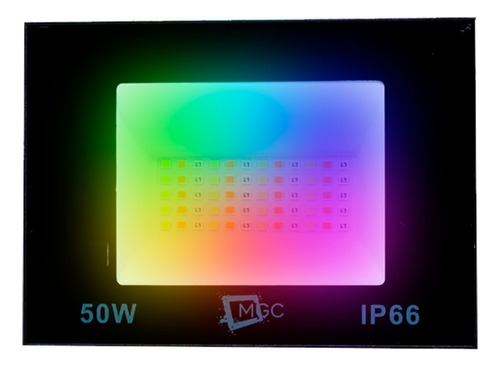 Kit 2 Refletor Holofote Led50w Rgb Multicolorido Ip66