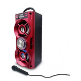 Parlante Bluetooth Premium Torre Doble Con 2 X 10w Mic Rojo