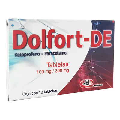 Dolfort-de Ketoprofeno Paracetamol 100mg\u002F300mg 12 Tabletas | Meses sin interés