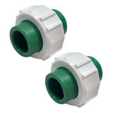 Union Doble 1/2 20mm Fusion Verde Para Agua Caliente Fria X2