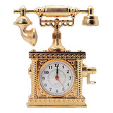 Estatua Decorativa De Reloj De Mesa Con Teléfono Vintage,