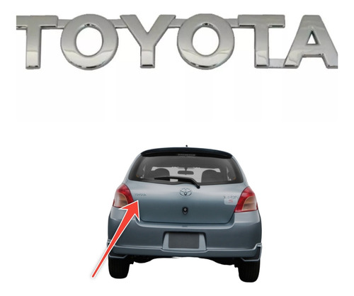 Emblema De Compuerta Letra Toyota  Toyota Yaris 2006 Al 2009 Foto 2