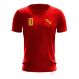 Camiseta Independiente Gratis Nom Y Nro Unica Roja Y Dorada 