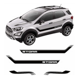 Kit Adesivo Preto Faixa Lateral Capô Storm Ford Ecosport