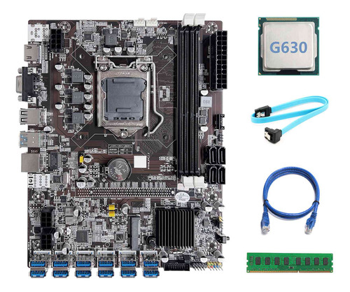 Placa Base B75 Eth Mining De 12 Pcie A Usb Lga1155 Con G630