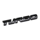 Pegatina Emblema Metal Turbo 3d Para Auto Negro 14cm X 1.2cm