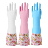 Guantes De Limpieza De Goma, 3 Pares De Guantes Reutilizable