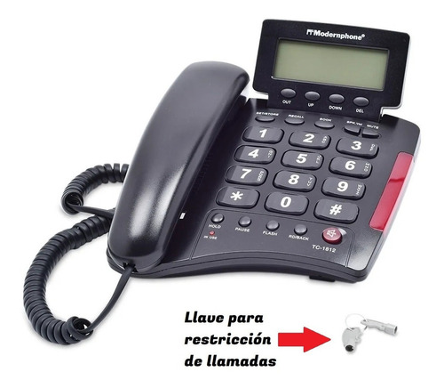 Teléfono Fijo Tc-1812 Modernphone Manos Libre Ident Llamadas