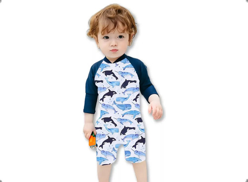 Traje De Baño Niños Bañado Completo Playa Proteccion Solar